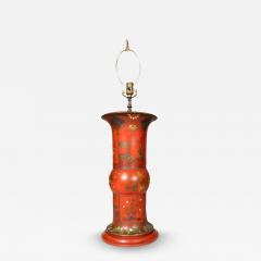 Berlinware Scarlet Cold Painted Vase In The Chinese Style Mounted As A Lamp - 4790014
