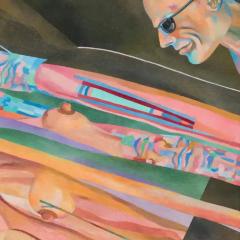 Bernard Aptekar Arthur Miller Thinks Expressionist Figurative Painting of Arthur Miller - 3816618
