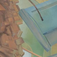 Bernard Aptekar The Speeding City Stretches Into Flesh Figurative Painting with Pastel Colors - 3816862