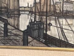 Bernard Buffet MID CENTURY BERNARD BUFFET LE PORT DE LA ROCHELLE PRINT ON CANVAS - 3329929