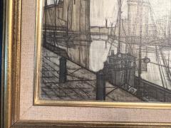 Bernard Buffet MID CENTURY BERNARD BUFFET LE PORT DE LA ROCHELLE PRINT ON CANVAS - 3329934