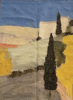 Bernard Cathelin Paysage de Toscane French Modern Tapestry - 4220361