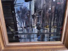 Bernard Lamotte New York City Rainy Night Street Scene in Moody Blue - 2231181