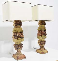 Bernard Rooke Pair of Large Signed Bernard Rooke Table Lamps England 1970s - 1674899