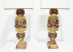 Bernard Rooke Pair of Large Signed Bernard Rooke Table Lamps England 1970s - 1674902