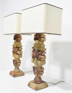 Bernard Rooke Pair of Large Signed Bernard Rooke Table Lamps England 1970s - 1674903