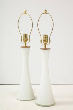 Berndt Nordstedt A pair of Swedish Milk Glass Table Lamps Bergboms Circa 1960s - 1458306