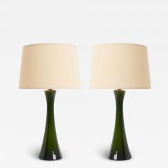 Berndt Nordstedt Pair of Green Glass Table Lamps by Berndt Nordstedt - 2995798