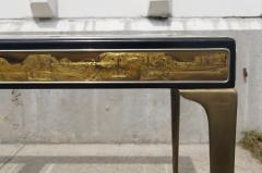 Bernhard E Rohne Acid Etched Brass Lacquer Dining Table by Bernhard Rohne for Mastercraft - 101742