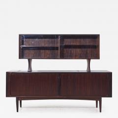Bernhard Pedersen Son Bernhard Pedersen Mid Century Danish Rosewood Tambour Door Credenza and Hutch - 4152840