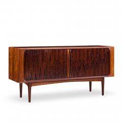 Bernhard Pedersen Son Bernhard Pedersen Mid Century Danish Rosewood Tambour Door Credenza with Hutch - 4524711