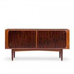 Bernhard Pedersen Son Bernhard Pedersen Mid Century Danish Rosewood Tambour Door Credenza with Hutch - 4524713