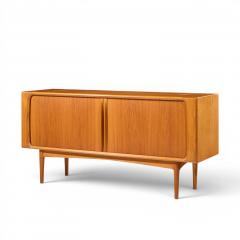 Bernhard Pedersen Son Bernhard Pedersen Mid Century Danish Teak Tambour Credenza and Hutch - 4621999