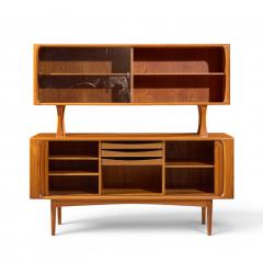 Bernhard Pedersen Son Bernhard Pedersen Mid Century Danish Teak Tambour Credenza and Hutch - 4622001