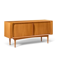 Bernhard Pedersen Son Bernhard Pedersen Mid Century Danish Teak Tambour Door Credenza and Hutch - 4754494
