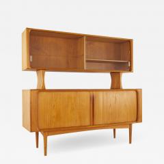 Bernhard Pedersen Son Bernhard Pedersen Mid Century Teak Tambour Door Credenza with Hutch - 2584821