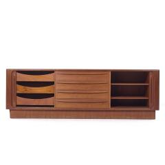 Bernhard Pedersen Son Bernhard Pedersen Son MCM Danish Modern Teak Tambour Door Sideboard Credenza - 3912154