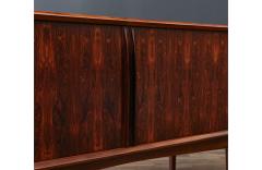 Bernhard Pedersen Son Danish Modern Tambour Door Rosewood Credenza by Bernhard Pedersen - 3490818