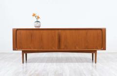 Bernhard Pedersen Son Danish Modern Tambour Door Teak Credenza by Bernhard Pedersen - 2231279