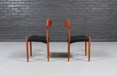 Bernhard Pedersen Son Danish Modern Teak Leather Dining Chairs by Bernhard Pedersen - 4685377