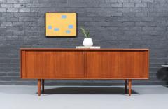 Bernhard Pedersen Son Danish Modern Teak Tambour Door Credenza by Bernhard Pedersen - 4559761