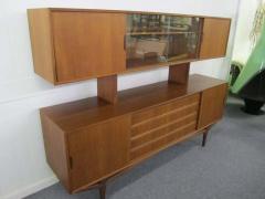 Bernhard Pedersen Son Lovely Teak Danish Credenza with Floating Hutch Room Divider Unusual Legs - 1798742