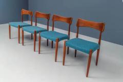 Bernhard Pedersen Son Set of 4 Dining Room Chairs by C Linneberg for B Pedersen Denmark 1970s - 3653692