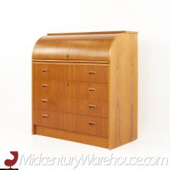 Bernhard Pedersen Style Mid Century Danish Teak Rolltop Desk - 2576993