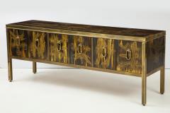 Bernhard Rohne Bernhard Rhone Acid Etched Aged Brass Credenza - 1266782