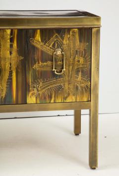 Bernhard Rohne Bernhard Rhone Acid Etched Aged Brass Credenza - 1266786