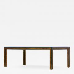 Bernhard Rohne Bernhard Rohne Acid Etched Brass and Glass Dining Table for Mastercraft - 2015742