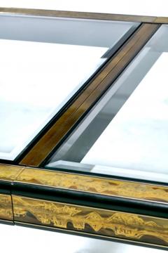 Bernhard Rohne Bernhard Rohne Acid Etched Expandable Dining Table with Cabriolet Brass Legs - 4522880