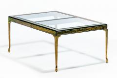Bernhard Rohne Bernhard Rohne Acid Etched Expandable Dining Table with Cabriolet Brass Legs - 4522883