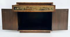 Bernhard Rohne Bernhard Rohne Mastercraft Burl Etched Brass Night Stands c1970 - 3525696