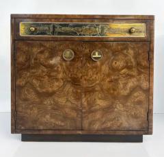Bernhard Rohne Bernhard Rohne Mastercraft Burl Etched Brass Night Stands c1970 - 3525705
