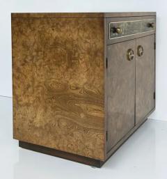 Bernhard Rohne Bernhard Rohne Mastercraft Burl Etched Brass Night Stands c1970 - 3525706