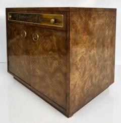 Bernhard Rohne Bernhard Rohne Mastercraft Burl Etched Brass Night Stands c1970 - 3525716