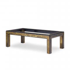 Bernhard Rohne Bernhard Rohne Mid Century Acid Etched Brass and Glass Coffee Table - 4489190