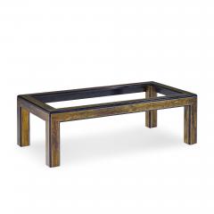 Bernhard Rohne Bernhard Rohne Mid Century Acid Etched Brass and Glass Coffee Table - 4489194