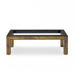 Bernhard Rohne Bernhard Rohne Mid Century Acid Etched Brass and Glass Coffee Table - 4489195