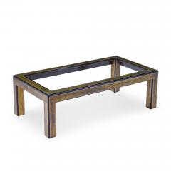 Bernhard Rohne Bernhard Rohne Mid Century Acid Etched Brass and Glass Coffee Table - 4489197