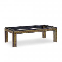 Bernhard Rohne Bernhard Rohne Mid Century Acid Etched Brass and Glass Coffee Table - 4490927