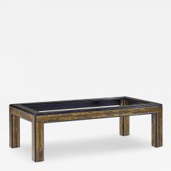 Bernhard Rohne Bernhard Rohne Mid Century Acid Etched Brass and Glass Coffee Table - 4490928