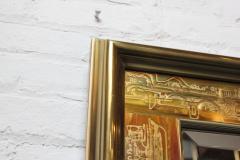 Bernhard Rohne Vintage Acid Etched Brass Wall Mirror by Bernhard Rohne for Mastercraft - 2470527