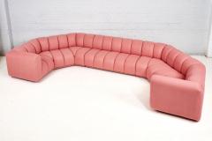 Bernhardt 3 Piece Sectional Channel Tufted Pink Boucle 1970 - 2649741