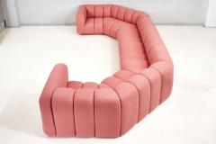 Bernhardt 3 Piece Sectional Channel Tufted Pink Boucle 1970 - 2649745