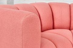 Bernhardt 3 Piece Sectional Channel Tufted Pink Boucle 1970 - 2649751