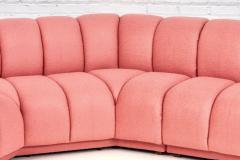 Bernhardt 3 Piece Sectional Channel Tufted Pink Boucle 1970 - 2649753