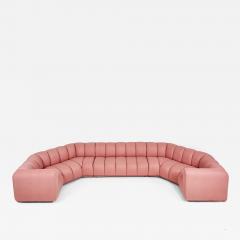 Bernhardt 3 Piece Sectional Channel Tufted Pink Boucle 1970 - 2651767