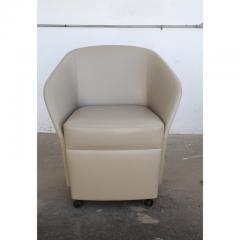 Bernhardt Design Mira Leather Lounge Chair with Caster By Cory Grosser - 3428695